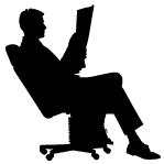 新聞を読む人の絵